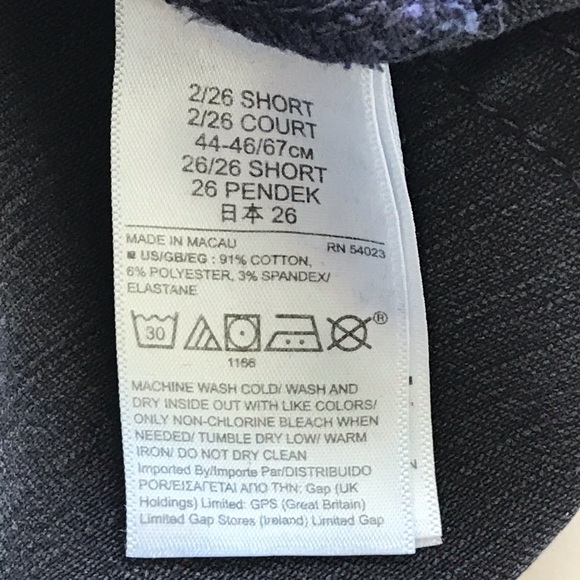 GAP Bi-Stretch Mid-Rise Classic Straight Blue-Black Wash Denim size 26S 26 SHORT - Picture 7 of 11